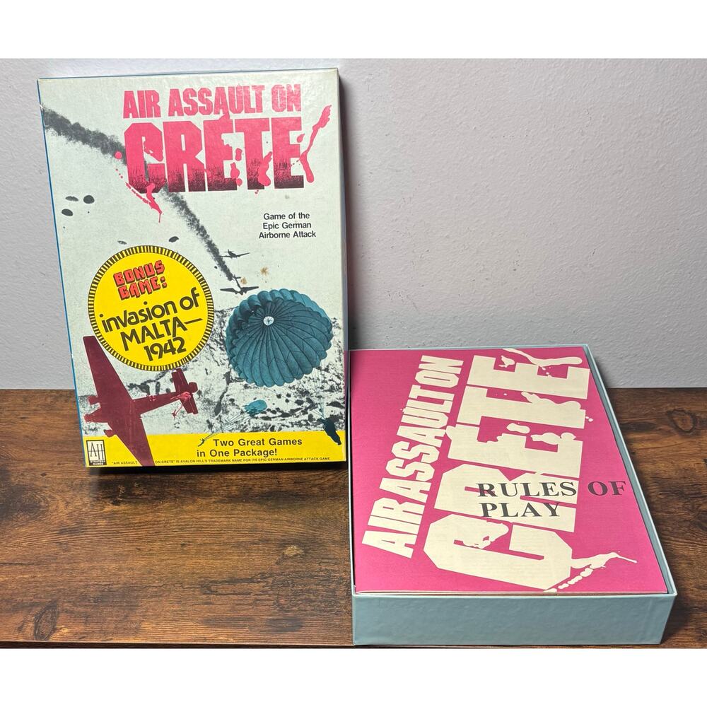 Air Assault on Crete German Air Attack / Invasion of Malta Avalon Hill Game 1977